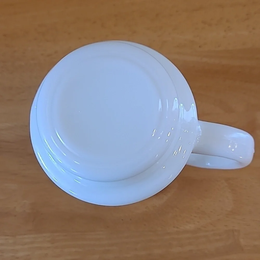 VINTAGE Milk Glass Bowling Theme Double Sided Graphic Pedestal Mug - Picture 9 of 14